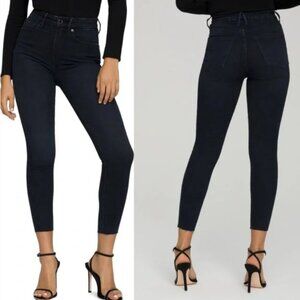 Good American Good Waist Crop Raw Hem Skinny Jeans in Blue 631 size 0/25